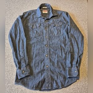 Mens Wrangler Snap Button Shirt Size Small